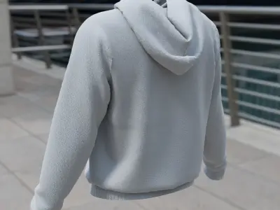 Replaceable print hoodie sweatshirt - male Low-poly 3D model