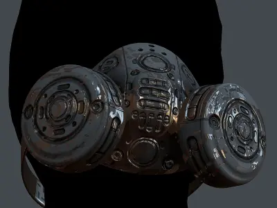 Helmet gas mask scifi military combat Low-poly Low-poly 3D model order