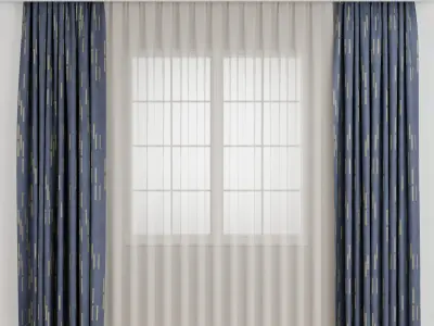 Curtain 001 Low-poly 3D model