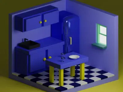 Nicely furnished room 3D model