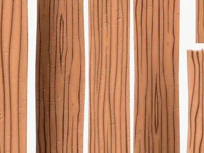 Stylized Wood Planks Low-poly 3D model