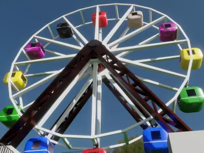 Giant Wheel - Amusement Park - Roda Gigante Low-poly 3D model