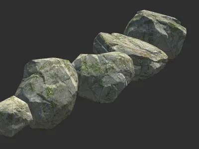 Rocks for MobileGame Low-poly 3D model
