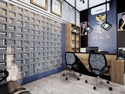 Minimalist Modern Office Building Full Interior 3D design  3D model