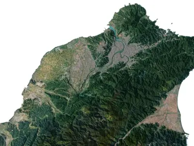 Taiwan Terrain 3D Map 3D model