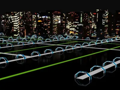 city Scifi Low-poly 3D model