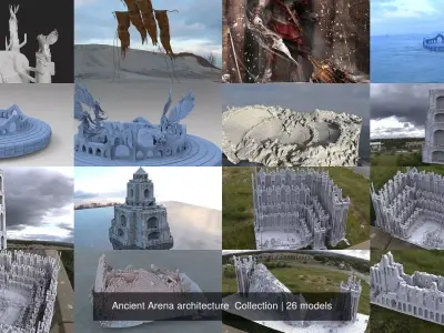 Ancient Arena architecture  Collection 3D Model Pack