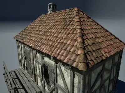 Medieval House 03 Game Ready Low-poly 3D model