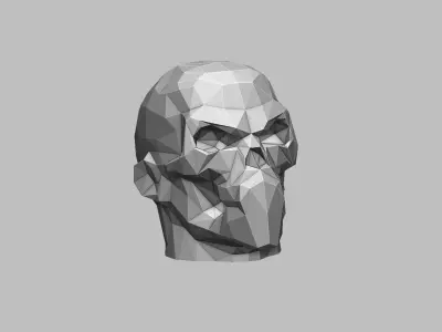 Low-poly Skull Headphone Stand 3D print model