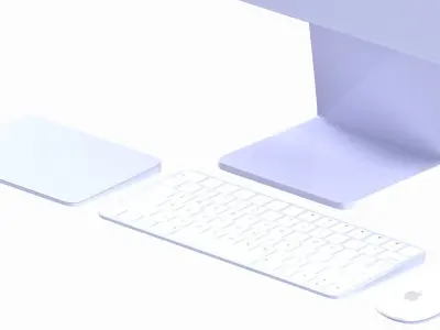 Apple iMac 2023 Purple 3D model