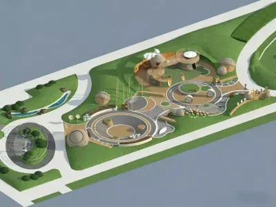 Natural Texture Play Area 3D model