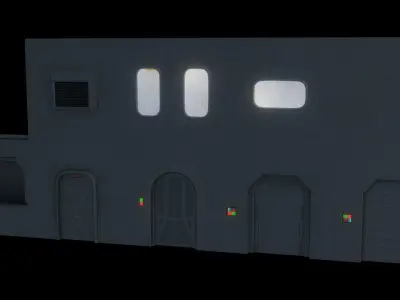 Sci-Fi building elements Low-poly 3D model