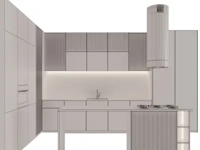 firestkitchen modern kitchen with cabinets 3D model
