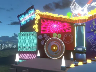 Show Stage design Low-poly 3D model