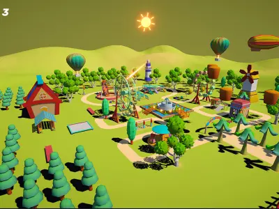 Amusement Park Environment Pack 3D model