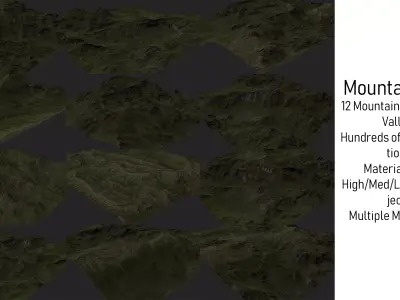 Mountain Set 1 Low-poly 3D model