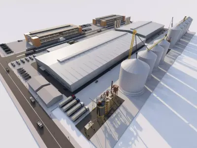 Industrial Factory-Factory building  3D model