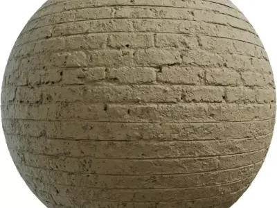 Painted Plaster Over Brick PBR Texture Texture