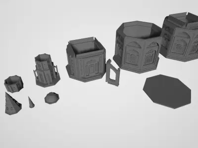 MODULAR GOTHIC BUILDING TERRAIN MAKER 8 - 10MM SCALE 3D print model