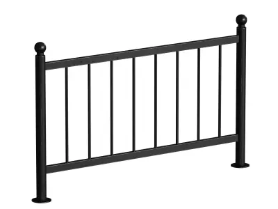 Metal fencing fence with chain links 3D model