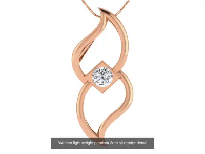 48 Women light weight pendant 3dm stl render detail 3D Model Pack