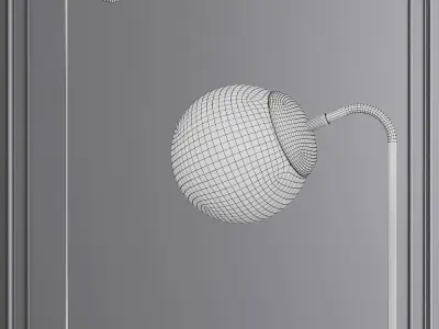 Modo Floor Lamp Brushed Brass and Clear Glass 3D model