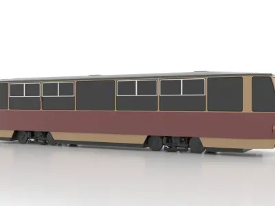 Tatra B6A2 Low Low-poly 3D model