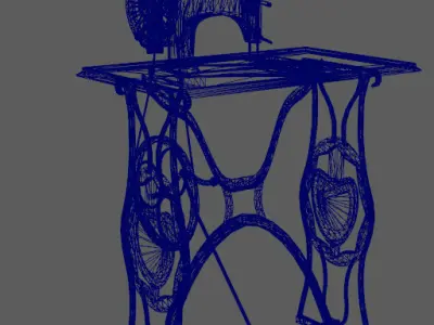 Stylish Chinese knitting machine Low-poly 3D model