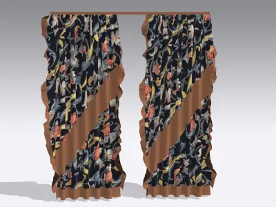 Curtain Low-poly 3D model 43