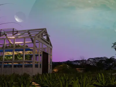 Green House with 100 plants 3D model