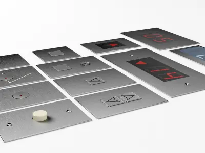 Elevator Control Panels Collection with LED displays kit bash Low-poly 3D model