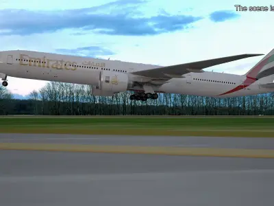  Emirates Boeing 777 Rigged for Cinema 4D 