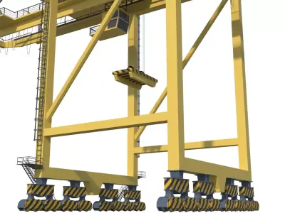 Container RTG Gantry Shore Harbour Cargo crane Quay side 3D model