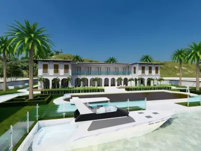 beach Casa Scene- king villa-modern house 3D model