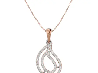 Light Minimalist Diamond Ring Earrings Pendant Set 3D print model