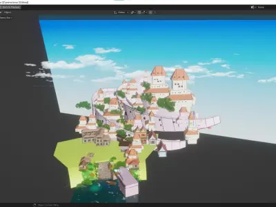 blender anime village town scene 3D model