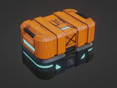 Sci-fi Box  PBR Low-poly Game Prop Low-poly 3D model