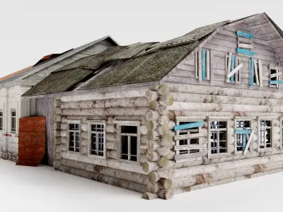 CountryHouseA old damaged as1 Low-poly 3D model