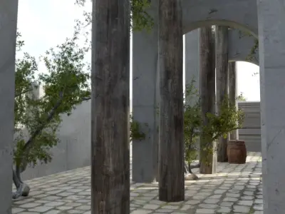 Stone Courtyard Environment 3D model