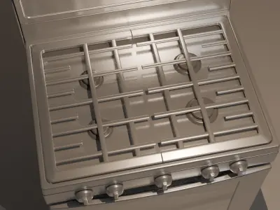 Gas Stove Low-poly 3D model