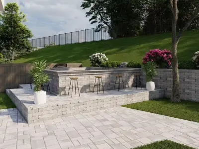 3D Exterior Scene 3D model design garden and landscape 3D 3D model 8