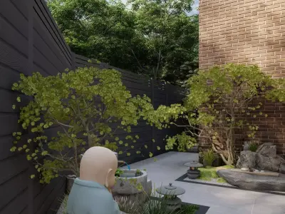 Garden Landscape 3D Model - SketchUp and Lumion Scene-PLAN 3D model