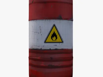 Barrel 3D Low Poly oil 3D model