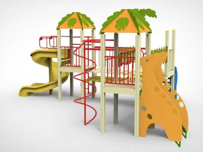 Playground for kids 3D model 17