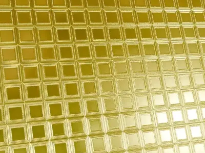 Golden Metal Ceiling Vintage PBR Seamless Texture
