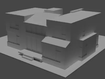 Modern House Architectural massing model 3D print model