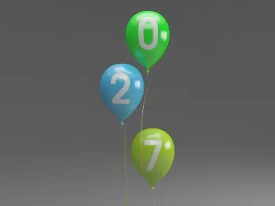 Balloon balloons for year 3D model