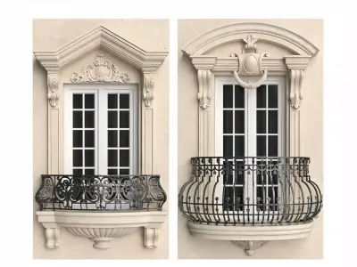 European-style window casing 3D model
