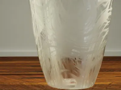 Decorative Wavy Glass Vase Low-poly 3D model