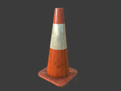 Traffic Cone 1  Low-poly 3D model